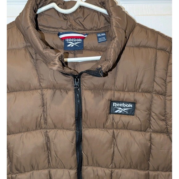 Unisex Size XL Reebok Green/Brown with Black Zipper Puffer Vest 100% Nylon Outer - Picture 4 of 7